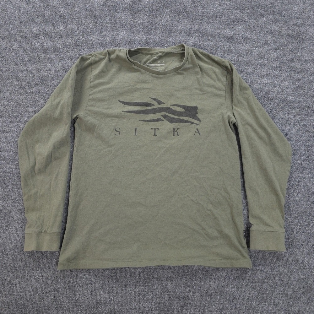 Sitka Men's Olive Green Long Sleeve Logo Tee